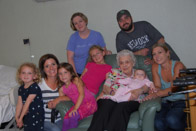 Maw with all her grands and great-grands, except Jessica - June 2010