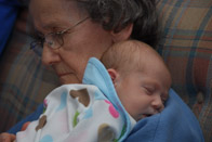 Granny enjoying Olivia, February 2010